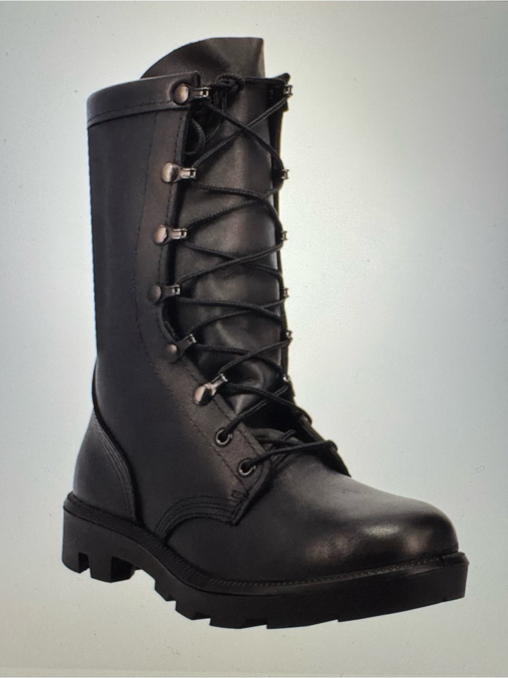 Men’s McRae Black Leather 12W Combat Boot #6189